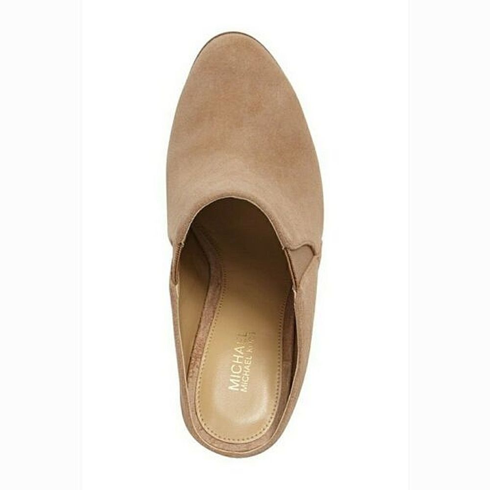 New! MICHAEL KORS Braden Pointed-Toe Suede Mules Slides Shooties Size 7 Cashew - Picture 5 of 12